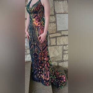 Jovani iridescent black prom dress